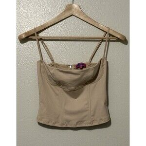Edikted Juno Corset Cropped Size Small Nude Date Night Camisole Club Coquette